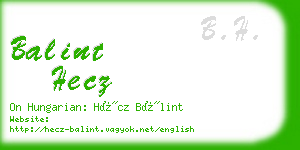 balint hecz business card